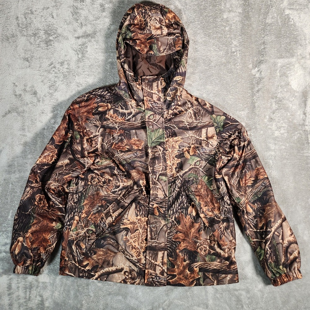 Herters Jacket Men M Windbreaker Brown Seclusion 3D Camo Hunting EUC